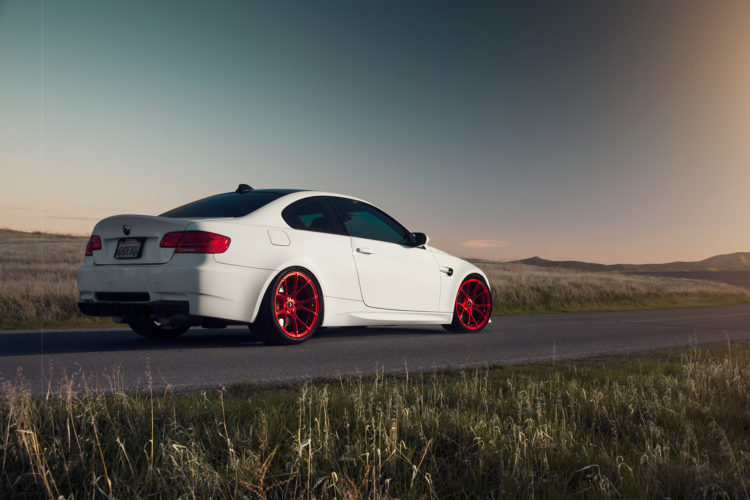 Candy Apple Red Wheels on a BMW E92 M3