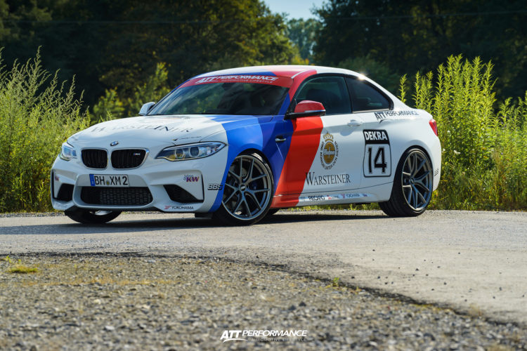 BMW M2 with racing wrap and new wheels