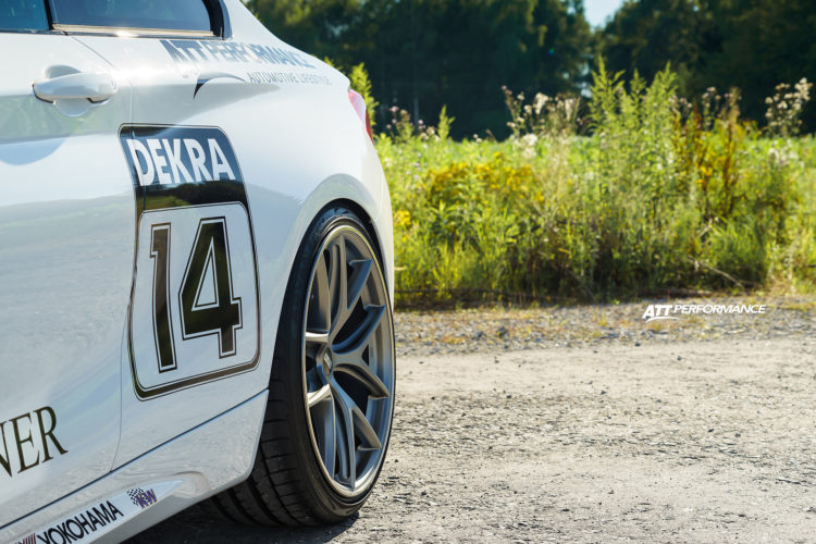 BMW M2 with racing wrap and new wheels
