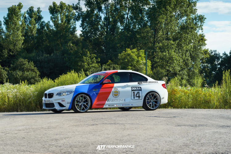 BMW M2 with racing wrap and new wheels