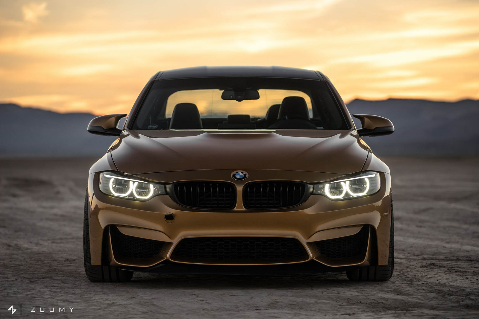 Sunburst Gold Metallic BMW M3 on New HRE Wheels