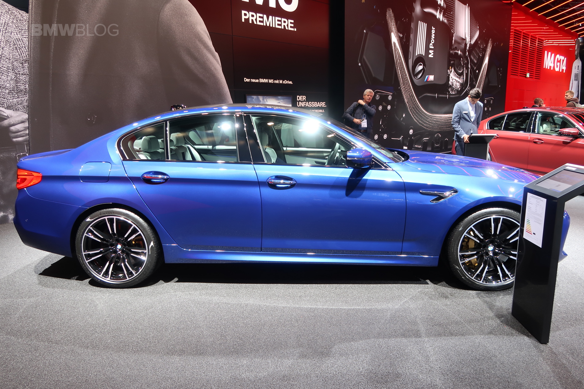 F90 BMW M5 in Marina Bay Blue at 2017 Frankfurt Auto Show