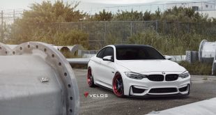 Alpine White M4 With Red Velos Wheels