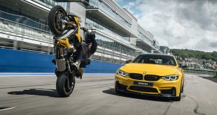 Special editions BMW M4 and S 1000 R in Speed Yellow and Laguna Seca Blue