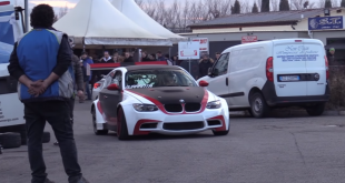 [Video] Unique BMW 1 Series Hatchback drift car with E92 M3 face, LS3 engine