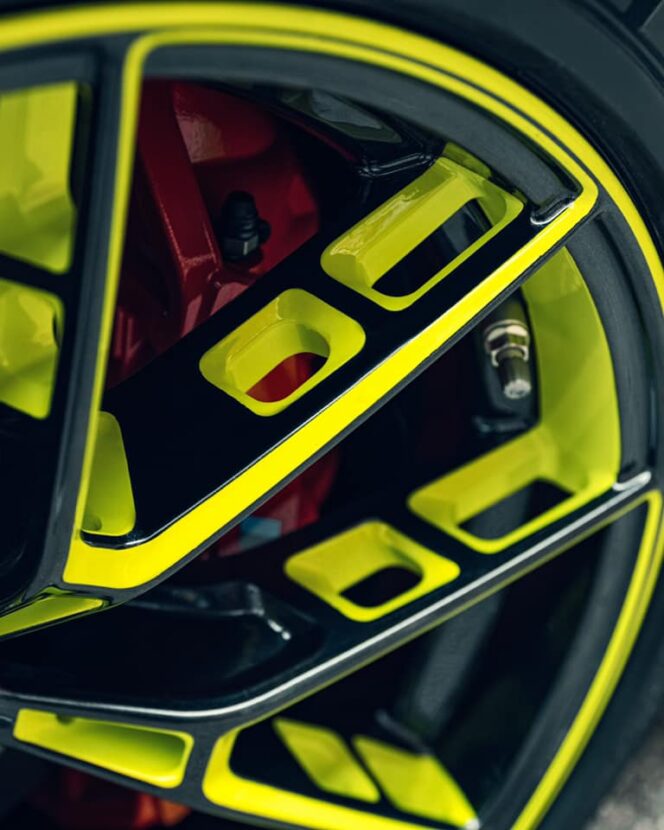 The newest M Performance wheels in bright green