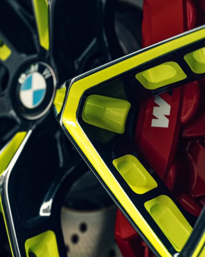 The newest M Performance wheels in bright green